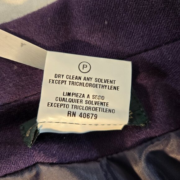 Vintage HARVE BENARD Old Money Preppy Purple Wool Blazer Jacket Size 10 LIKE NEW - Picture 13 of 16